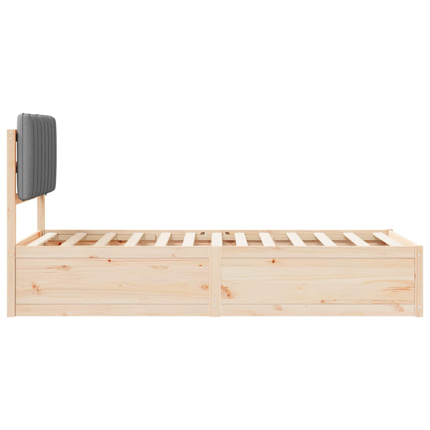 Letto con Testiera Rivestita Grigio chiaro 90 x 190 cm | homemem39