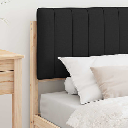 Letto con Testiera Rivestita Nero 90 x 190 cm Pino massello | homemem39