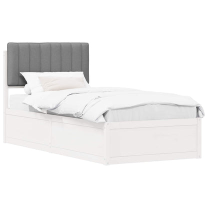 Letto con Testiera Rivestita Grigio chiaro 90 x 190 cm | homemem39