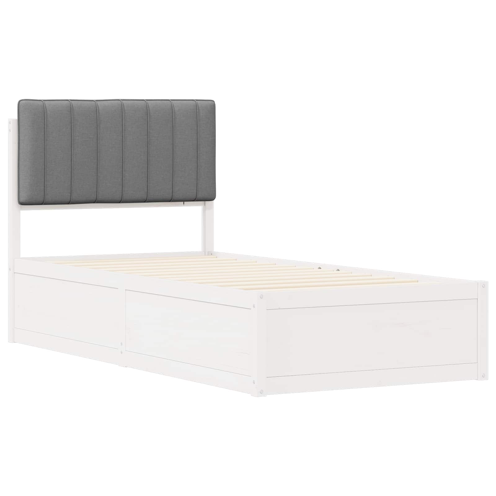 Letto con Testiera Rivestita Grigio chiaro 90 x 190 cm | homemem39