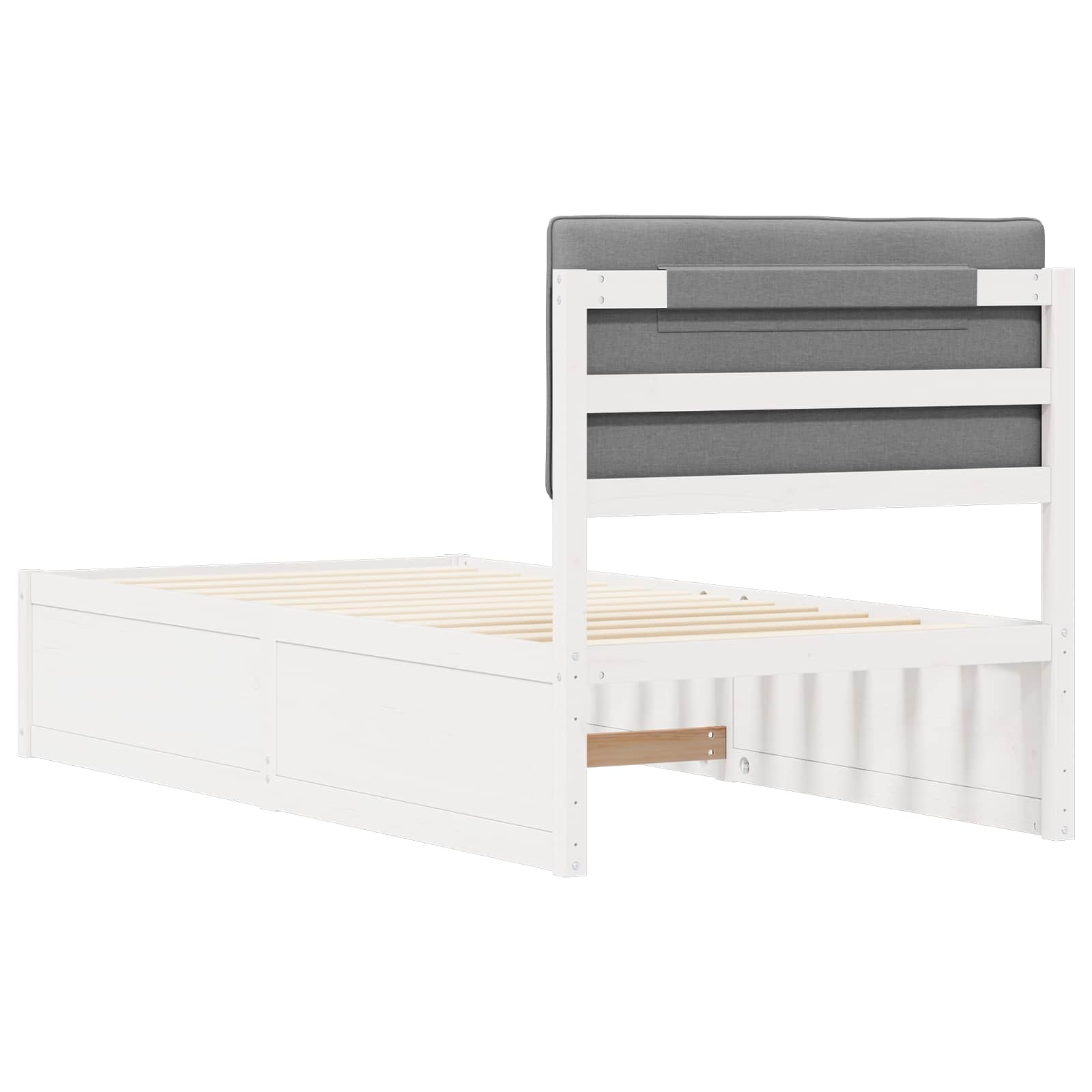 Letto con Testiera Rivestita Grigio chiaro 90 x 190 cm | homemem39