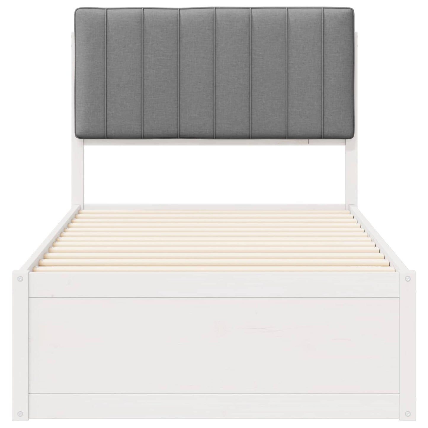 Letto con Testiera Rivestita Grigio chiaro 90 x 190 cm | homemem39