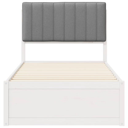 Letto con Testiera Rivestita Grigio chiaro 90 x 190 cm | homemem39