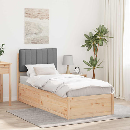 Letto con Testiera Rivestita Grigio chiaro 75 x 190 cm | homemem39