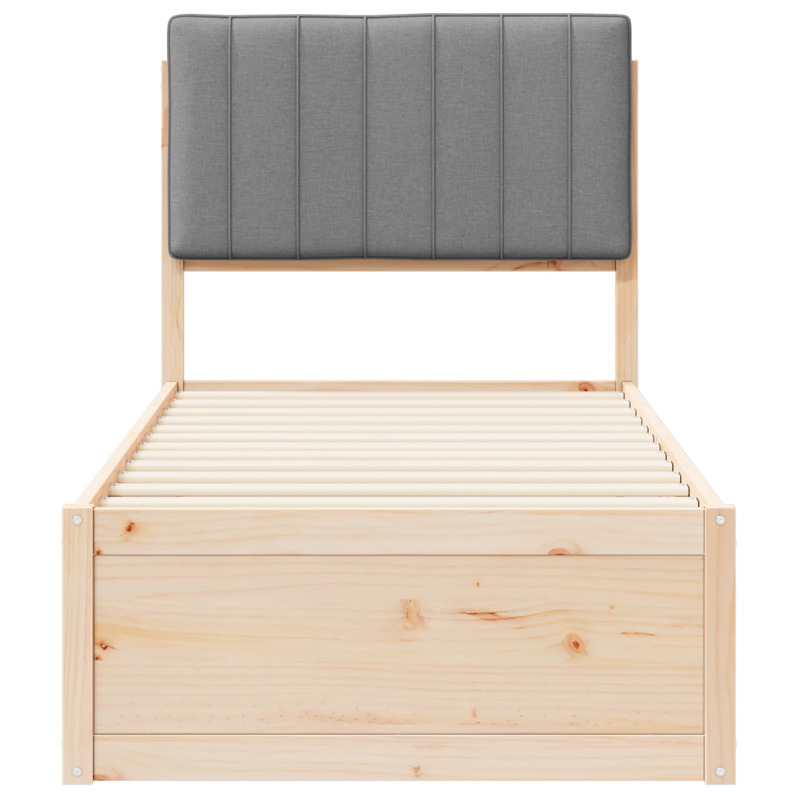 Letto con Testiera Rivestita Grigio chiaro 75 x 190 cm | homemem39