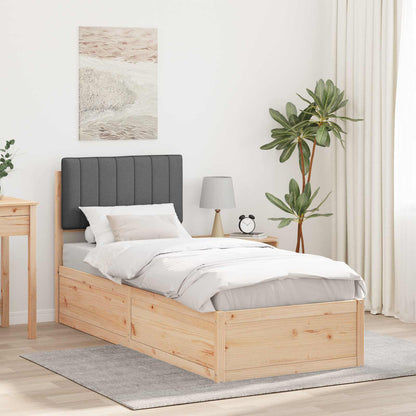 Letto con Testiera Rivestita Grigio scuro 75 x 190 cm | homemem39