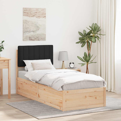 Letto con Testiera Rivestita Nero 75 x 190 cm Pino massello | homemem39