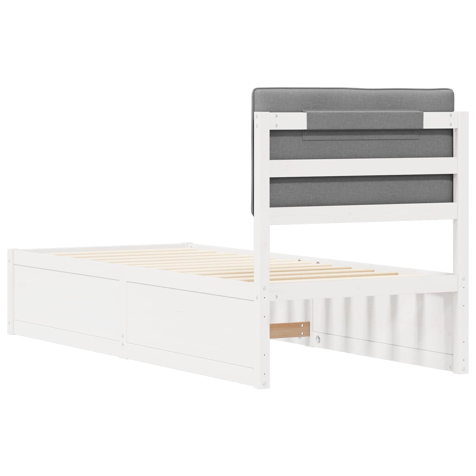 Letto con Testiera Rivestita Grigio chiaro 75 x 190 cm | homemem39