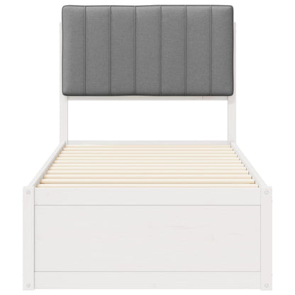 Letto con Testiera Rivestita Grigio chiaro 75 x 190 cm | homemem39
