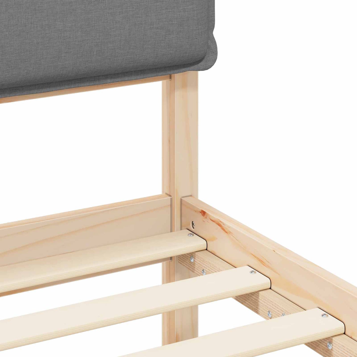 Letto con Testiera Rivestita Grigio chiaro 180 x 200 cm