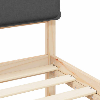 Letto con Testiera Rivestita Grigio scuro 180 x 200 cm