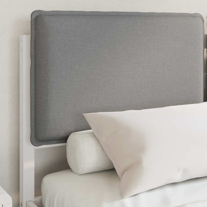 Letto con Testiera Rivestita Grigio chiaro 150 x 200 cm