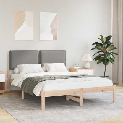 Letto con Testiera Rivestita Marrone e Grigio Chiaro | homemem39