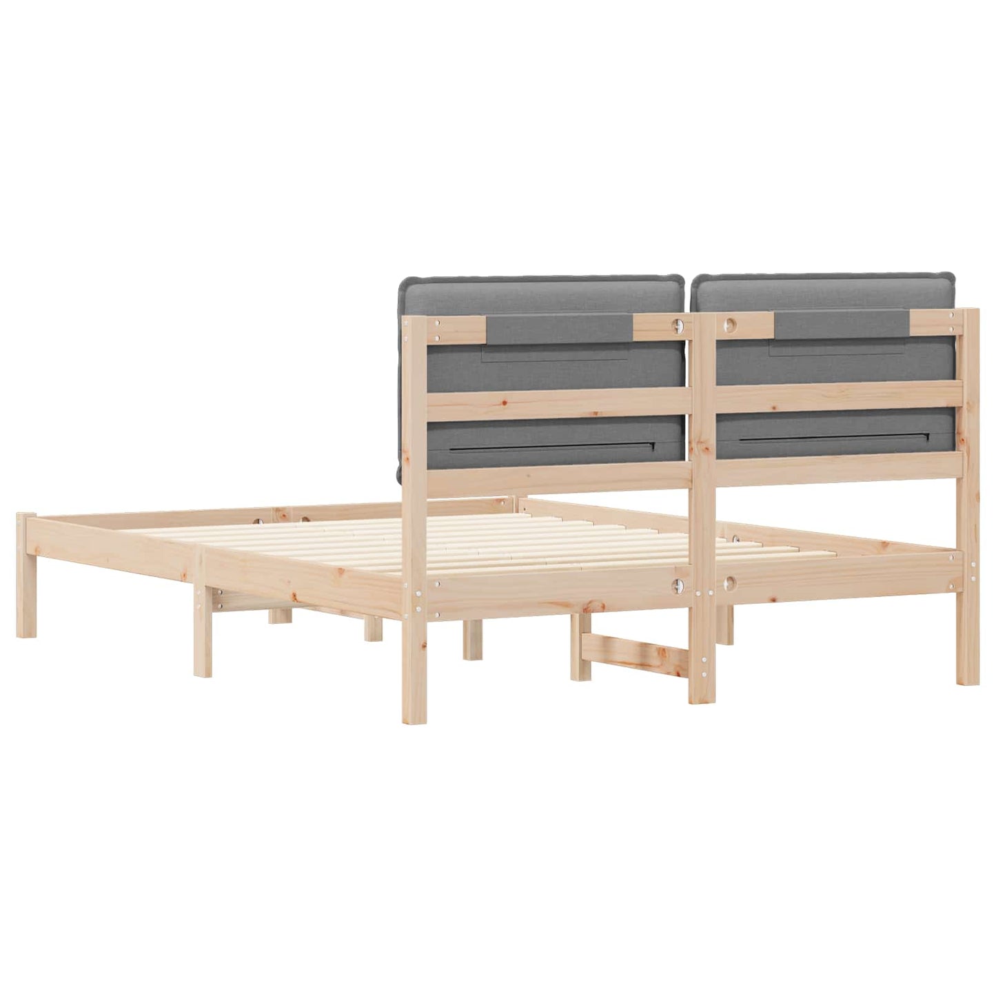 Letto con Testiera Rivestita Marrone e Grigio Chiaro | homemem39