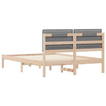 Letto con Testiera Rivestita Marrone e Grigio Chiaro | homemem39
