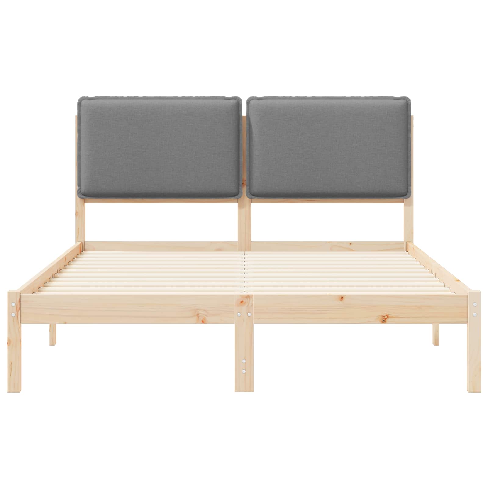 Letto con Testiera Rivestita Marrone e Grigio Chiaro | homemem39
