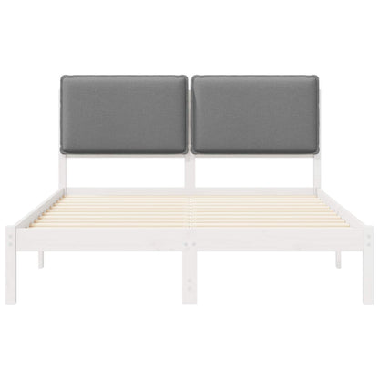 Letto con Testiera Rivestita Grigio chiaro 140 x 190 cm