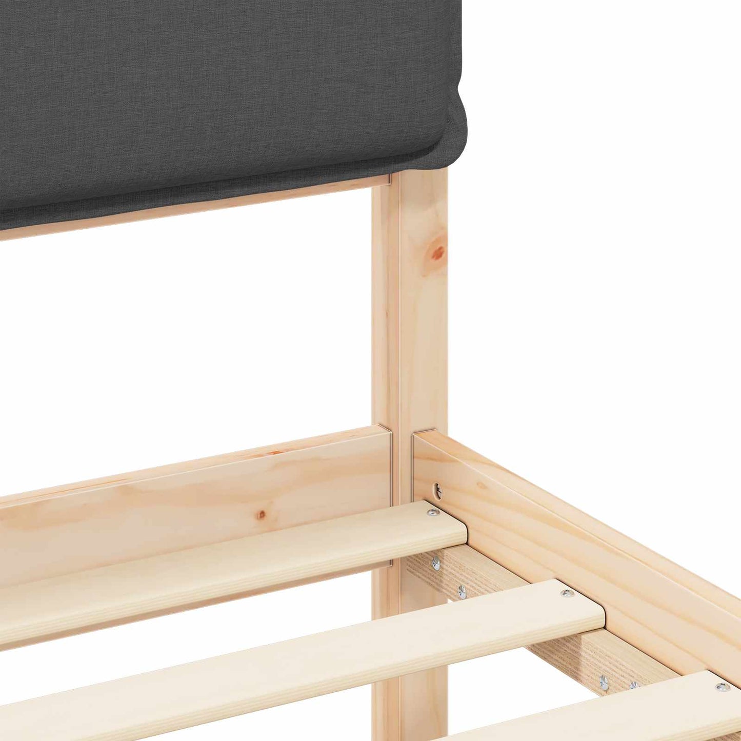 Letto con Testiera Rivestita Grigio scuro 100 x 200 cm