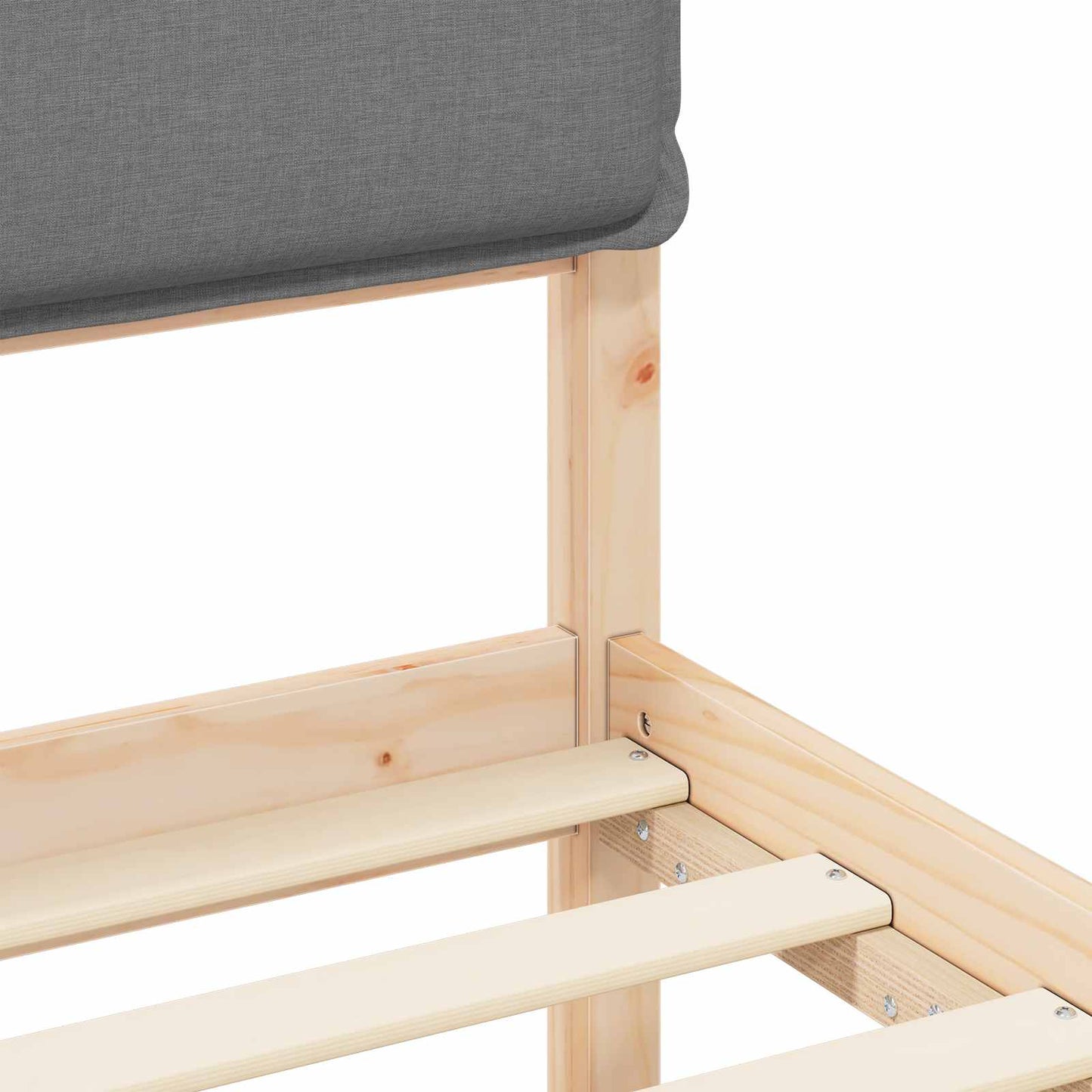 Letto con Testiera Rivestita Grigio chiaro 90 x 190 cm