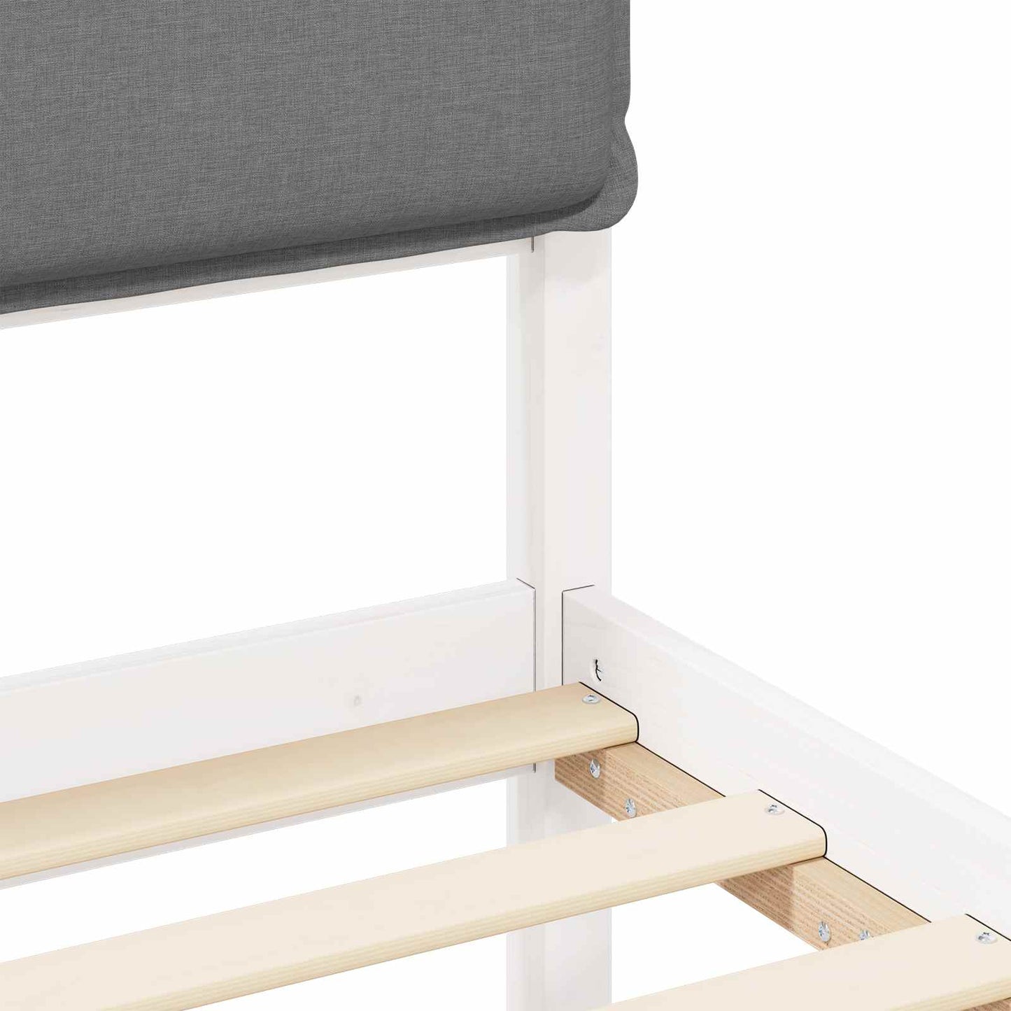 Letto con Testiera Rivestita Grigio chiaro 90 x 190 cm