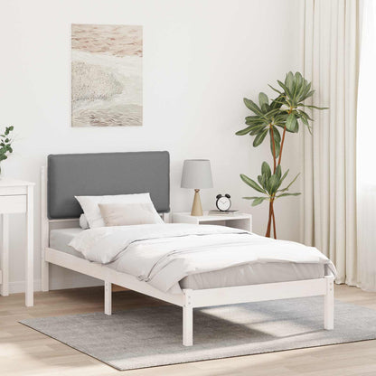 Letto con Testiera Rivestita Grigio chiaro 90 x 190 cm