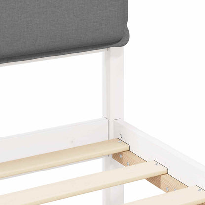 Letto con Testiera Rivestita Grigio chiaro 75 x 190 cm