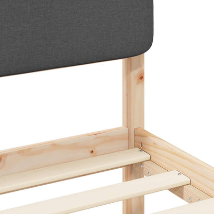 Letto con Testiera Rivestita Grigio scuro 180 x 200 cm