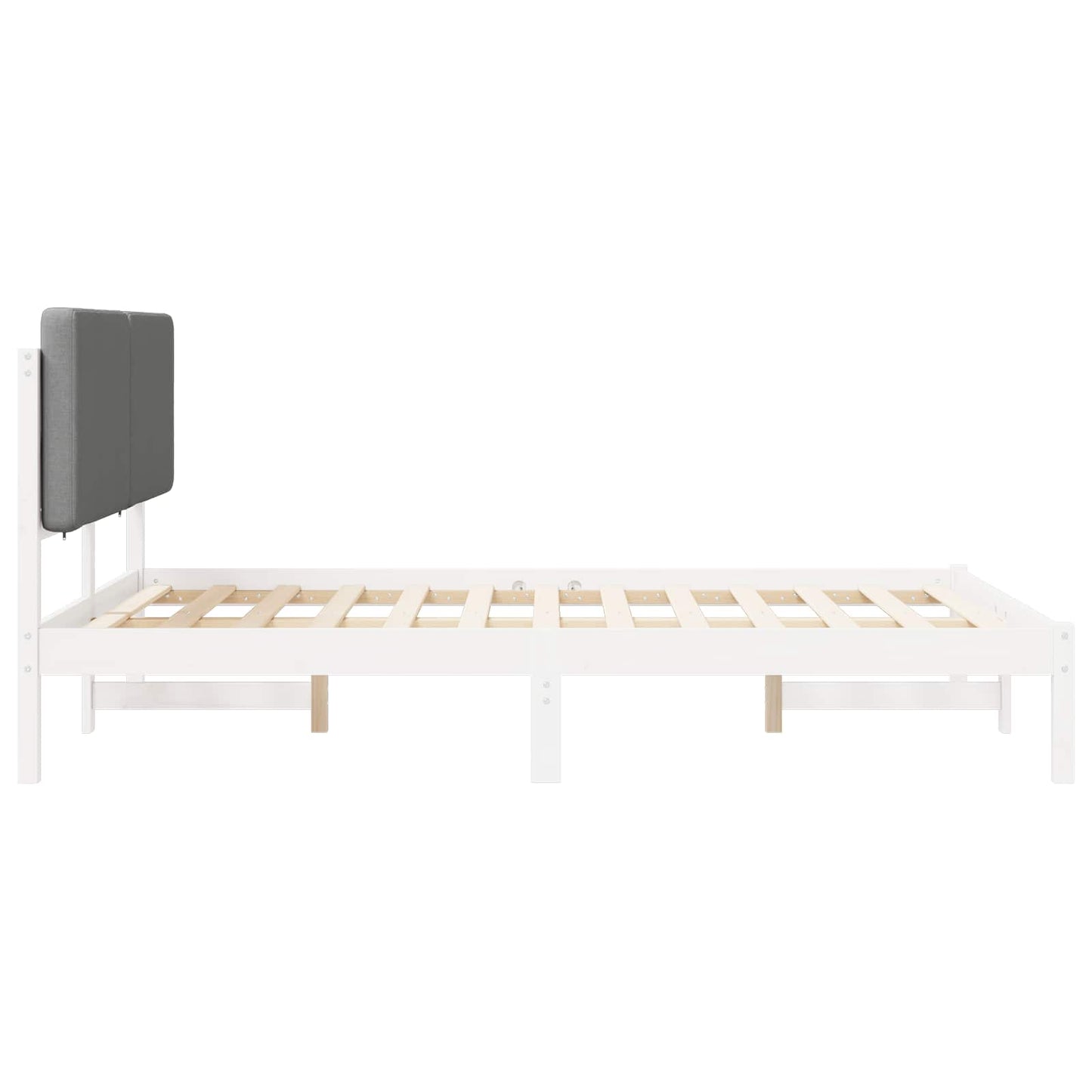 Letto con Testiera Rivestita Grigio chiaro 160 x 200 cm