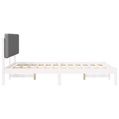 Letto con Testiera Rivestita Grigio chiaro 160 x 200 cm