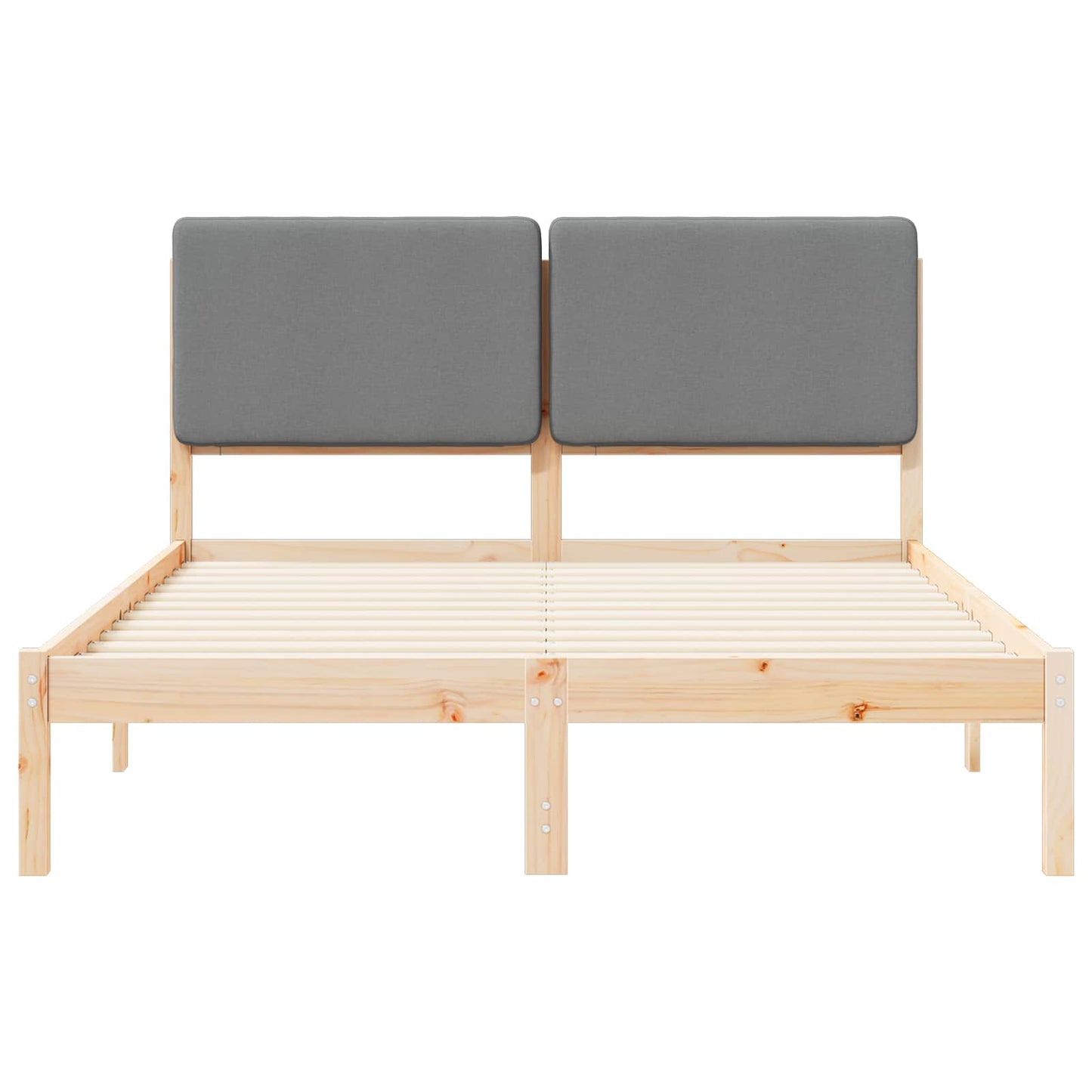 Letto con Testiera Rivestita Grigio chiaro 150 x 200 cm