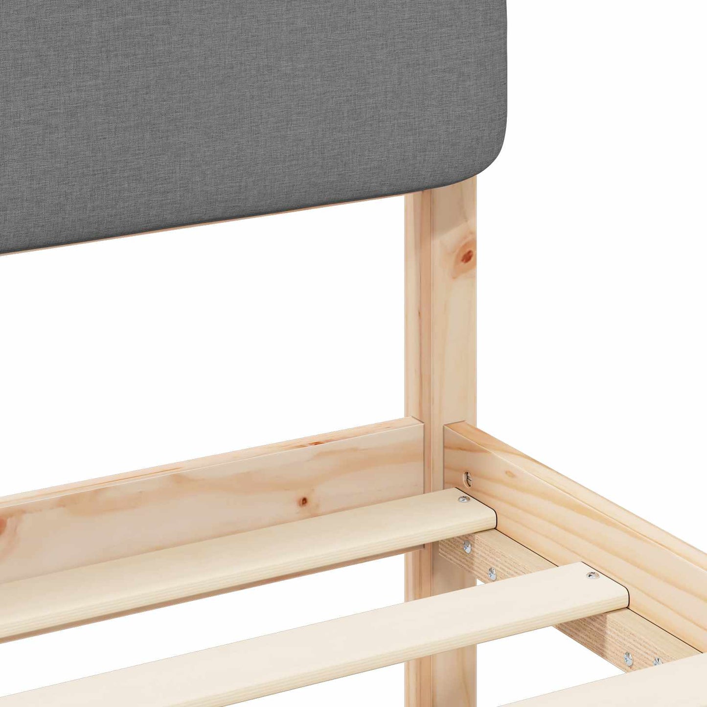 Letto con Testiera Rivestita Grigio chiaro 140 x 200 cm