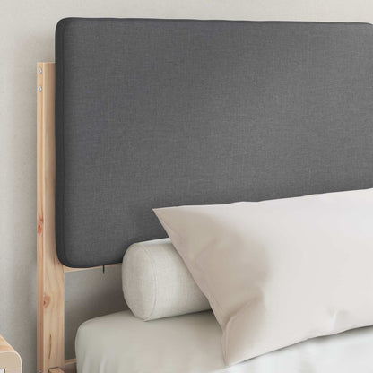 Letto con Testiera Rivestita Grigio scuro 140 x 200 cm