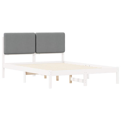 Letto con Testiera Rivestita Grigio chiaro 140 x 200 cm | homemem39