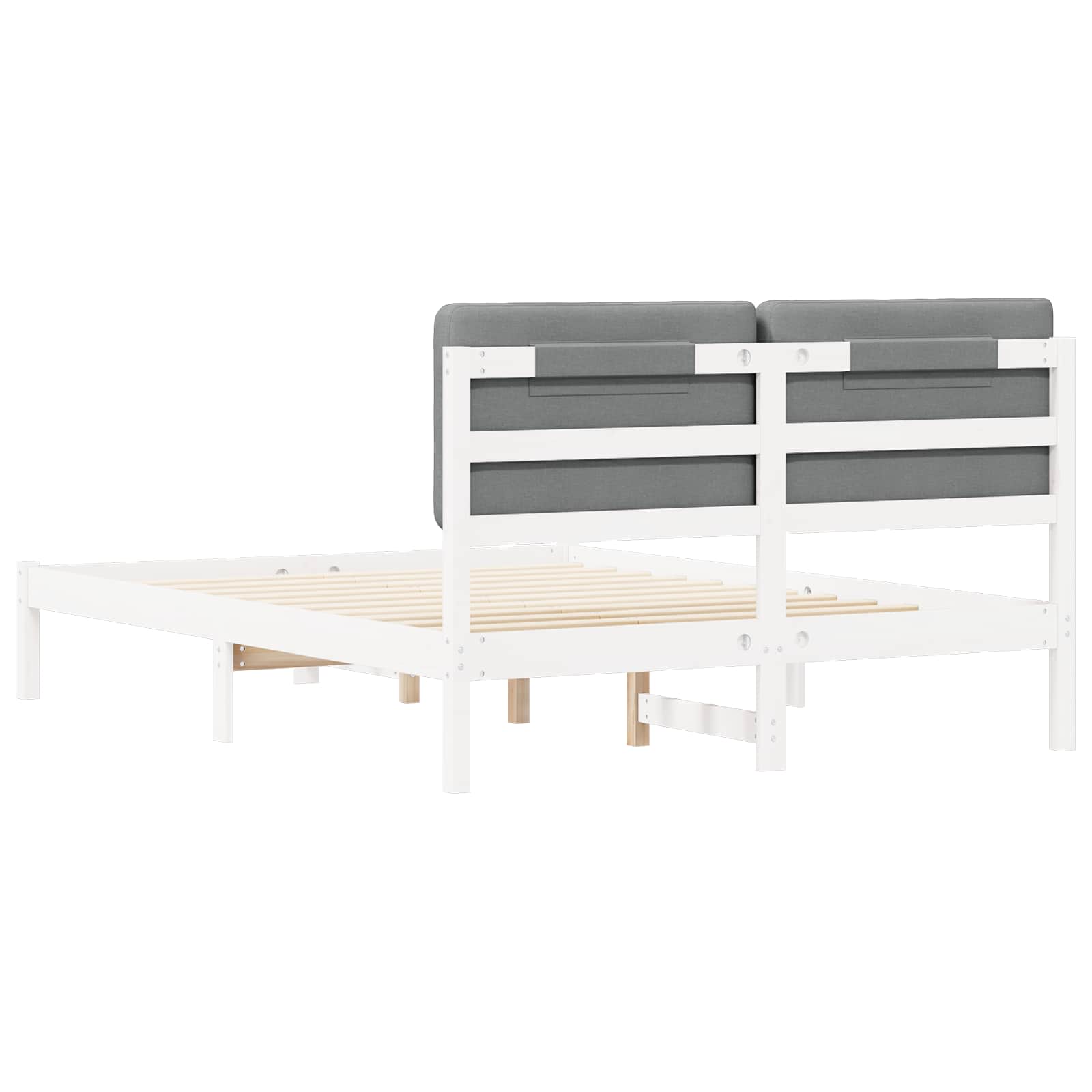Letto con Testiera Rivestita Grigio chiaro 140 x 200 cm | homemem39