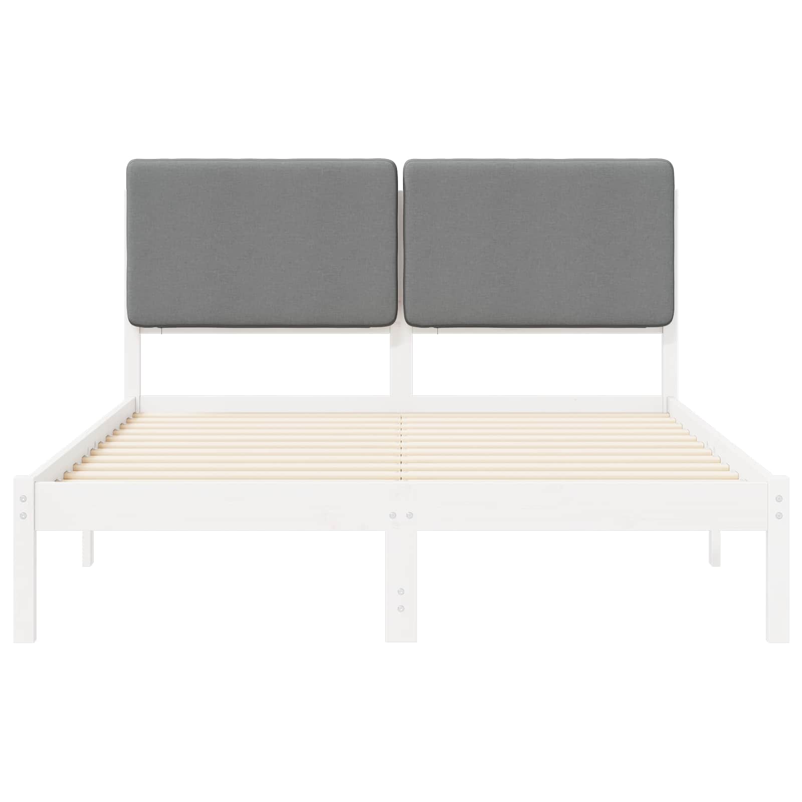 Letto con Testiera Rivestita Grigio chiaro 140 x 200 cm | homemem39
