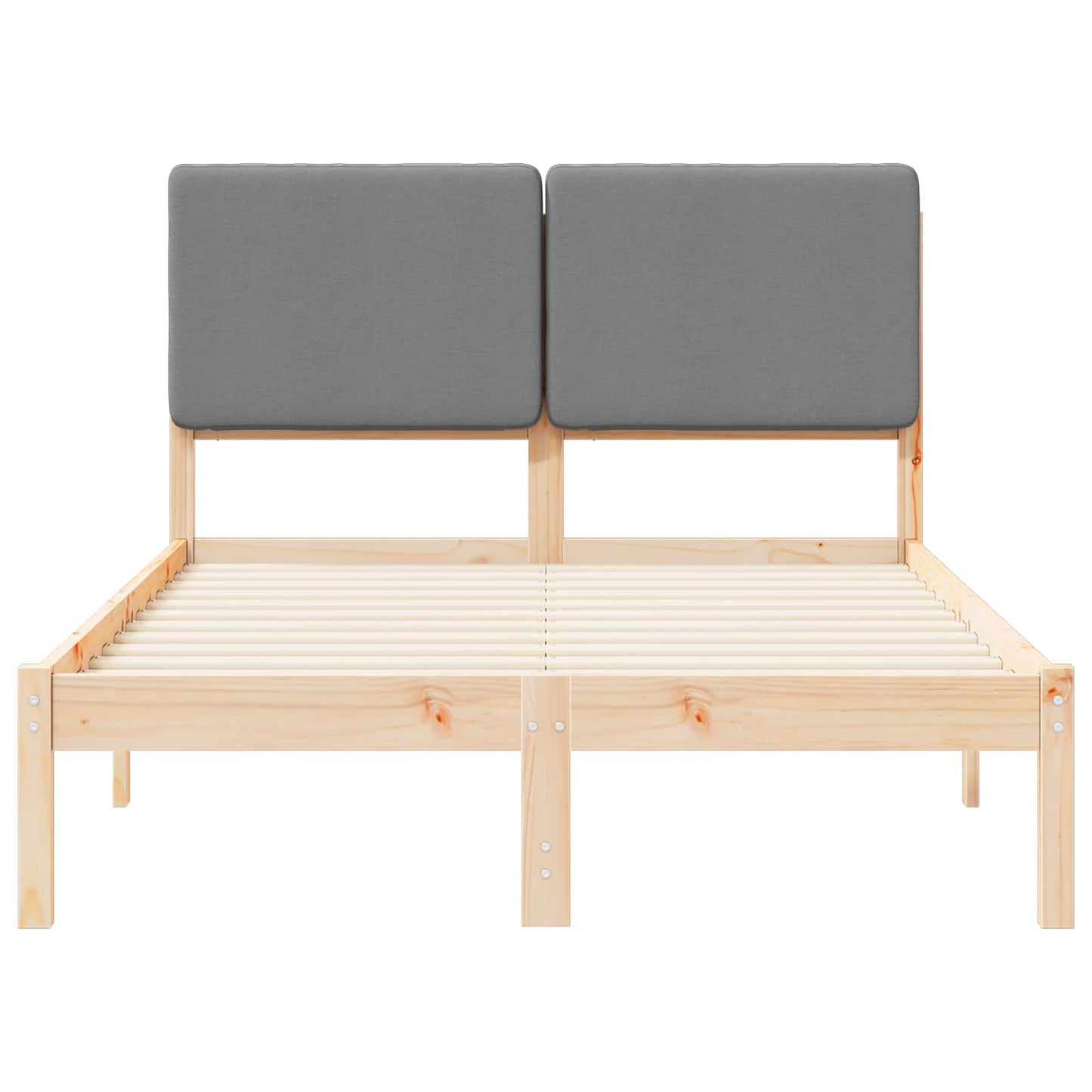 Letto con Testiera Rivestita Grigio chiaro 120 x 200 cm