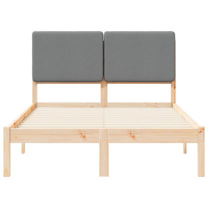 Letto con Testiera Rivestita Grigio chiaro 120 x 200 cm