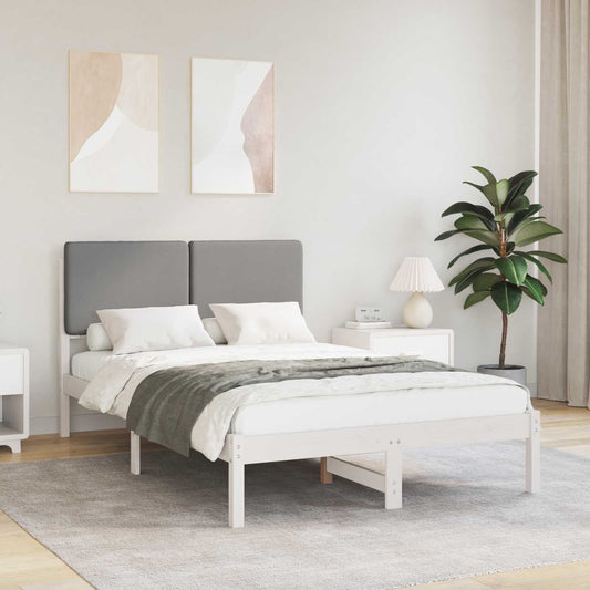 Letto con Testiera Rivestita Grigio chiaro 120 x 200 cm