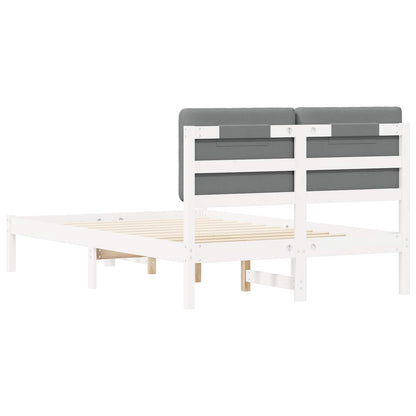 Letto con Testiera Rivestita Grigio chiaro 120 x 200 cm