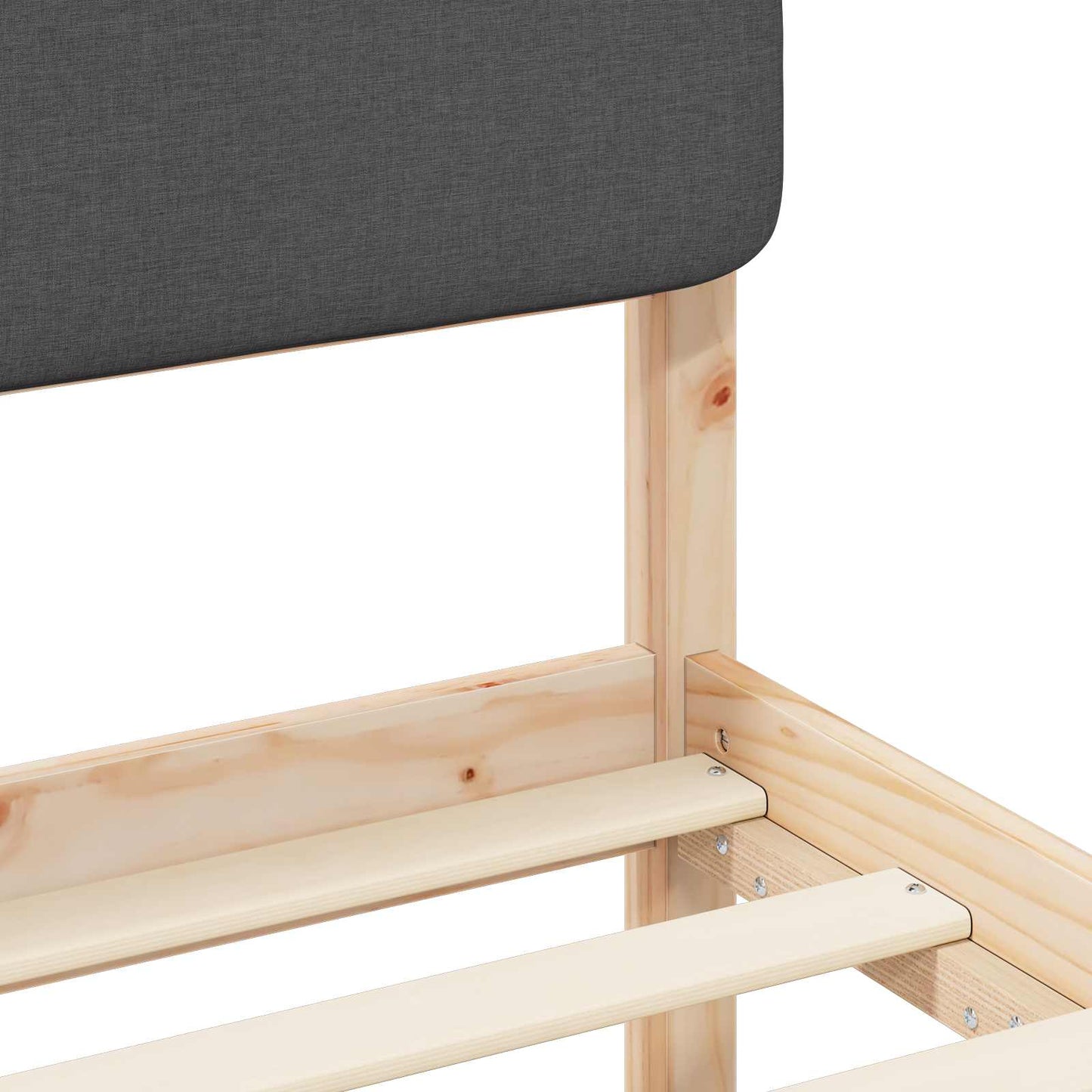 Letto con Testiera Rivestita Grigio scuro 140 x 190 cm