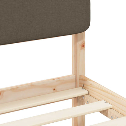 Letto con Testiera Rivestita Talpa 140 x 190 cm Pino massello