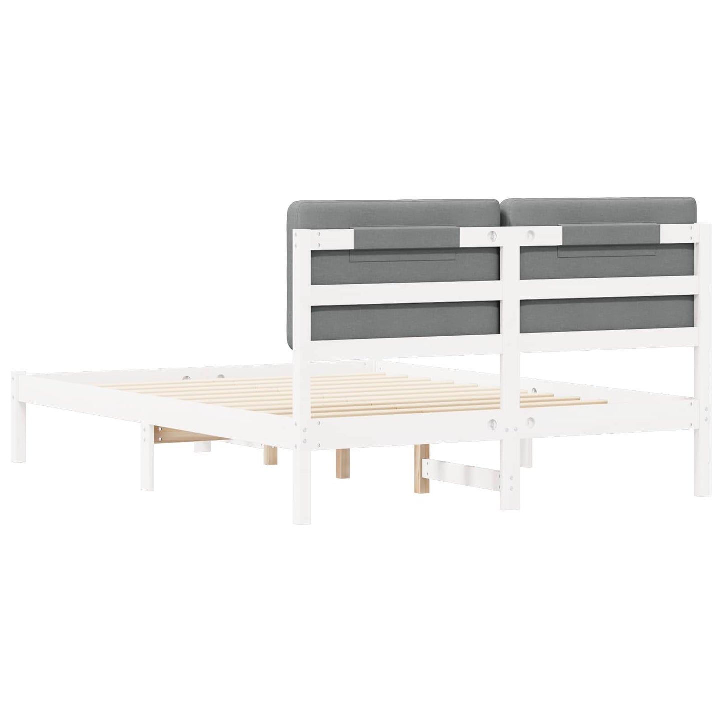 Letto con Testiera Rivestita Grigio chiaro 140 x 190 cm | homemem39