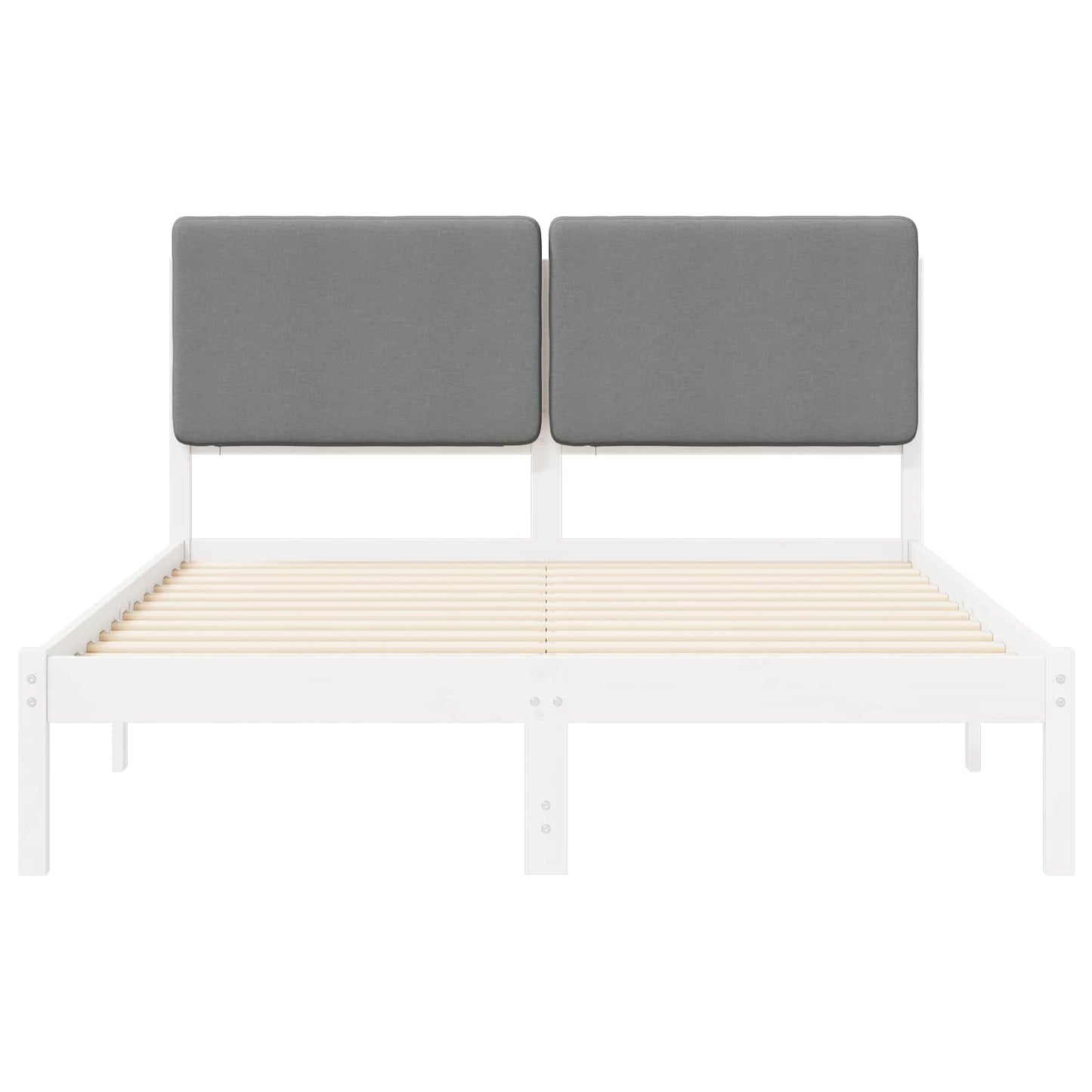 Letto con Testiera Rivestita Grigio chiaro 140 x 190 cm | homemem39