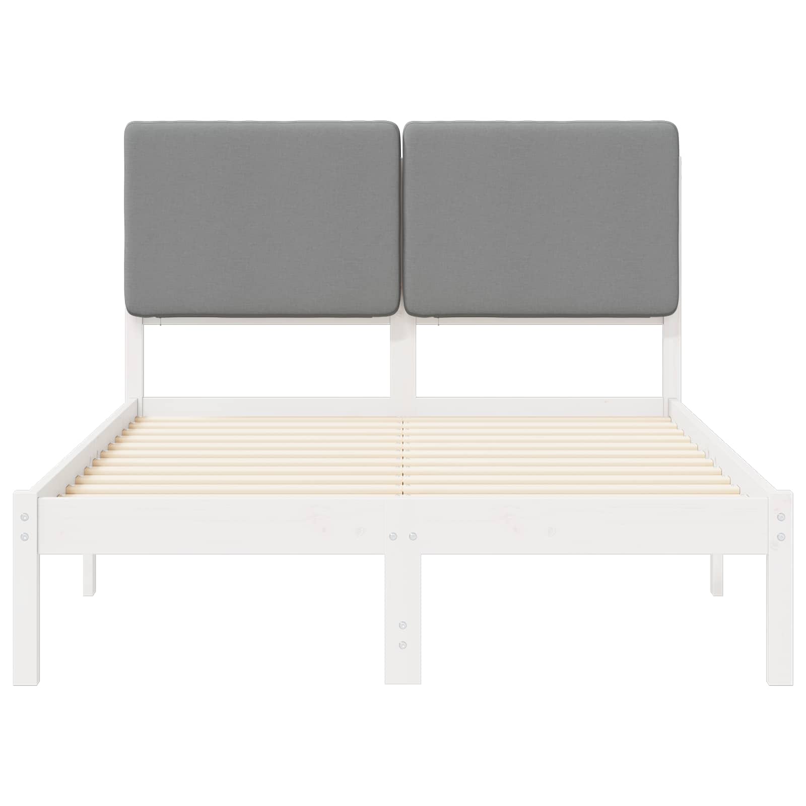 Letto con Testiera Rivestita Grigio chiaro 135 x 190 cm | homemem39
