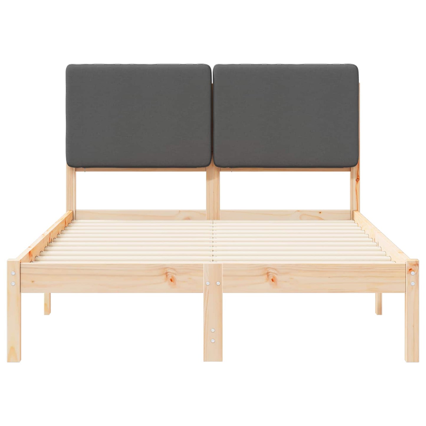 Letto con Testiera Rivestita Grigio scuro 120 x 190 cm