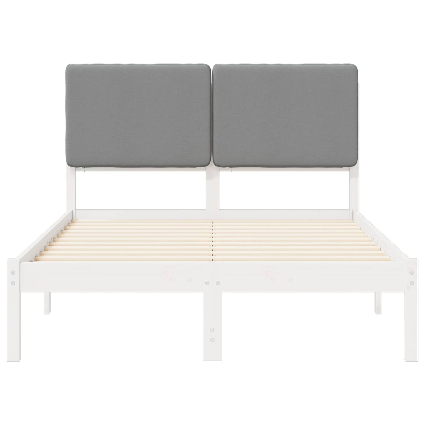 Letto con Testiera Rivestita Grigio chiaro 120 x 190 cm