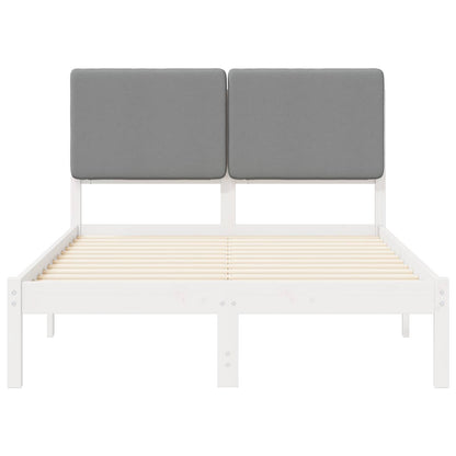 Letto con Testiera Rivestita Grigio chiaro 120 x 190 cm