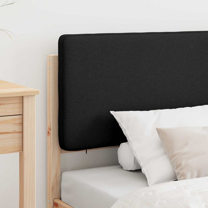 Letto con Testiera Rivestita Nero 100 x 200 cm Pino massello