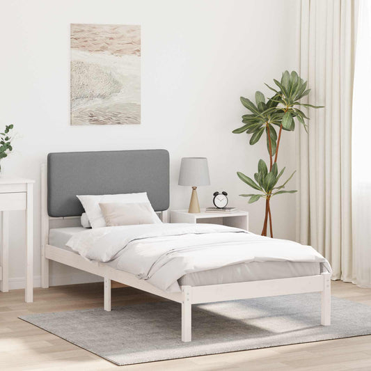 Letto con Testiera Rivestita Grigio chiaro 80 x 200 cm