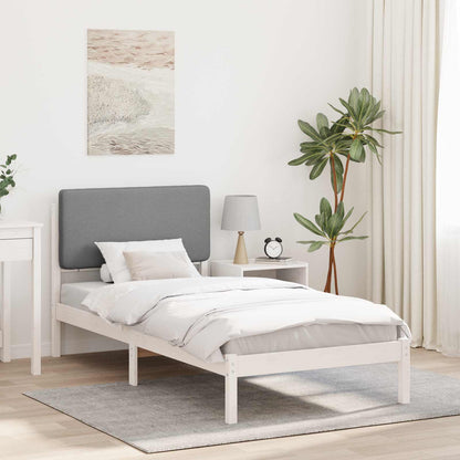 Letto con Testiera Rivestita Grigio chiaro 75 x 190 cm
